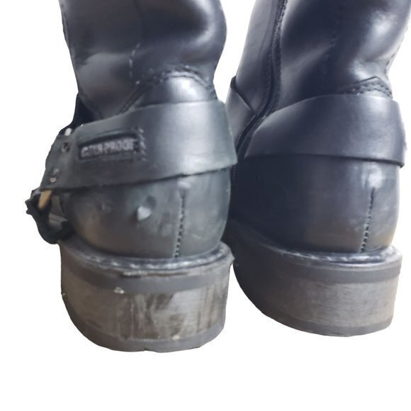 HARLEY DAVIDSON Mens Size 9.5 M Black Hustin Waterproof Motorcycle Riding Boots - Picture 10 of 15